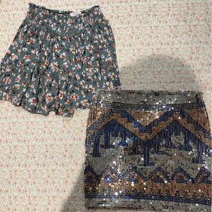 Lot of 2 mini skirts